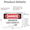 Signmission Maximum Load Capacity lbs, 5 in W x Rectangle, Vinyl Decal OS-2PACK-DS-D-35-L-1771 - alternate 2